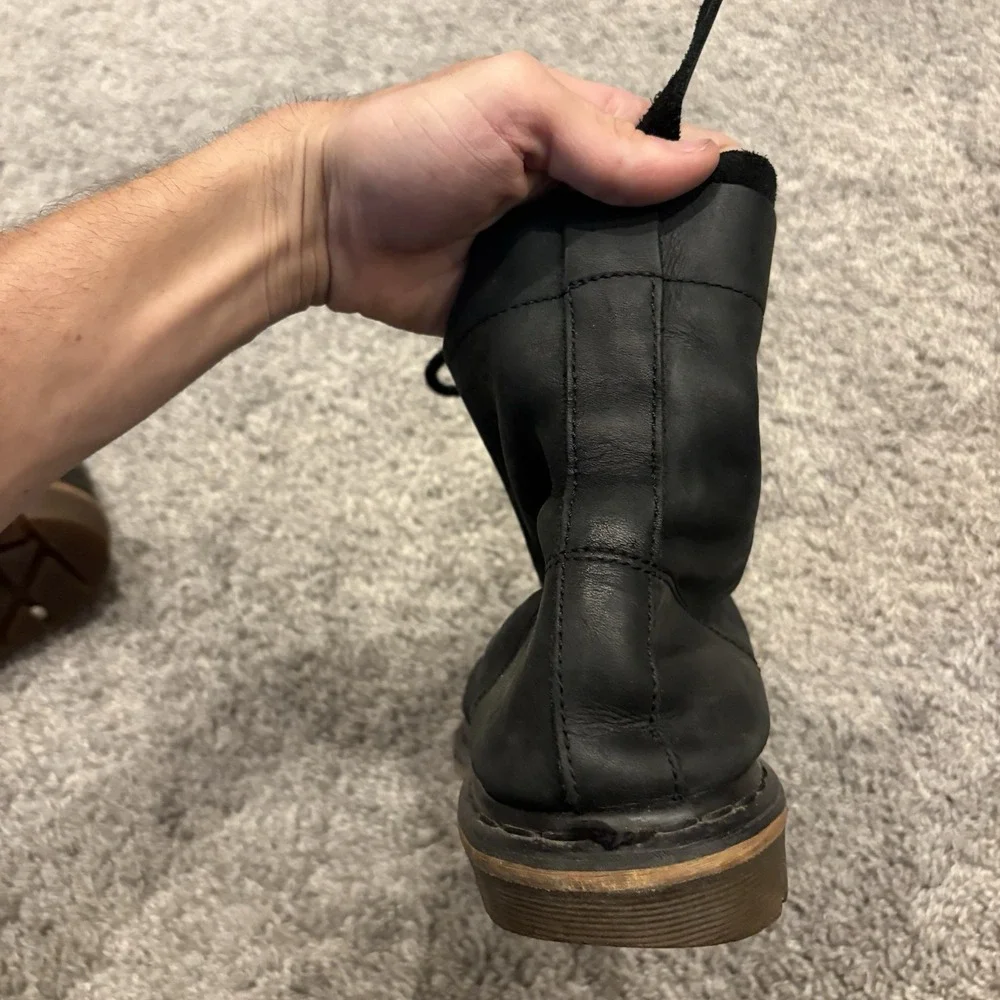 Vintage Dr. Doc Martens Pier Combat Boots Mens Shoes Size 12 Black Leather COOL